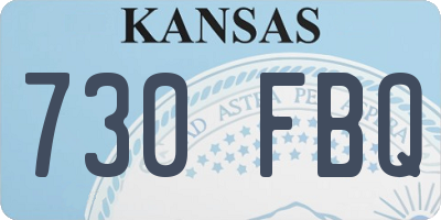 KS license plate 730FBQ
