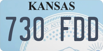 KS license plate 730FDD
