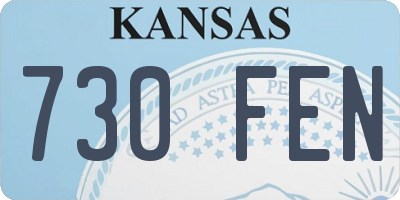 KS license plate 730FEN