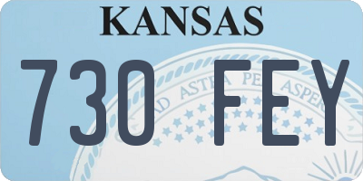 KS license plate 730FEY