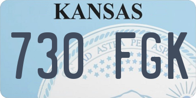 KS license plate 730FGK