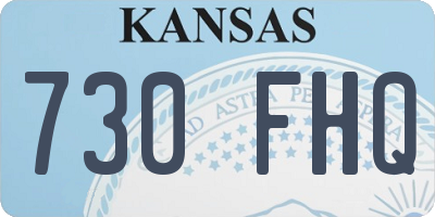 KS license plate 730FHQ