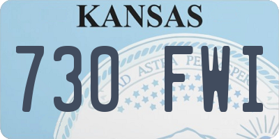 KS license plate 730FWI