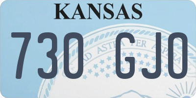 KS license plate 730GJO