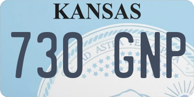 KS license plate 730GNP