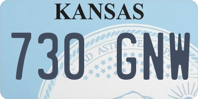 KS license plate 730GNW