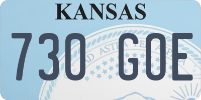 KS license plate 730GOE