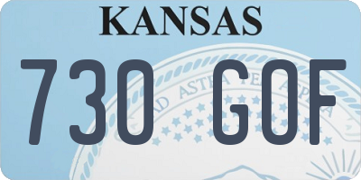 KS license plate 730GOF
