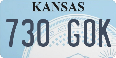KS license plate 730GOK