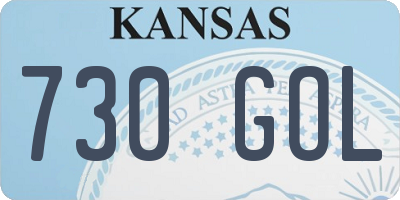 KS license plate 730GOL