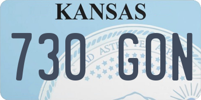 KS license plate 730GON