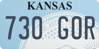 KS license plate 730GOR