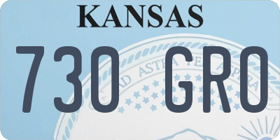 KS license plate 730GRO