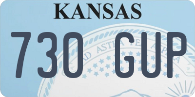 KS license plate 730GUP