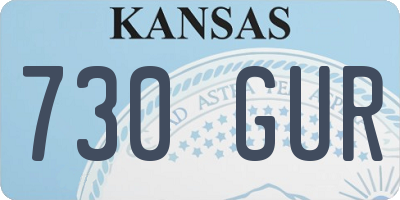 KS license plate 730GUR