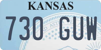 KS license plate 730GUW