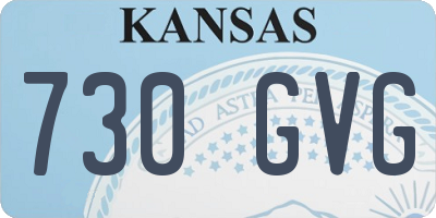 KS license plate 730GVG
