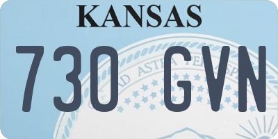 KS license plate 730GVN