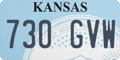 KS license plate 730GVW
