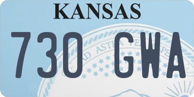 KS license plate 730GWA