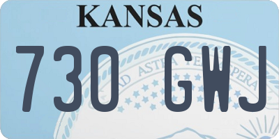 KS license plate 730GWJ