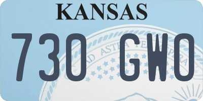KS license plate 730GWO
