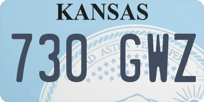 KS license plate 730GWZ