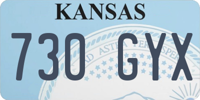 KS license plate 730GYX