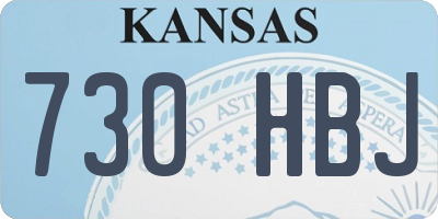 KS license plate 730HBJ