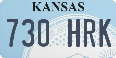 KS license plate 730HRK