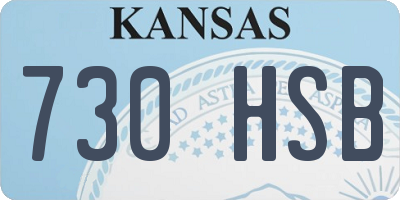 KS license plate 730HSB