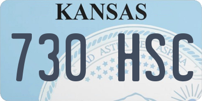 KS license plate 730HSC