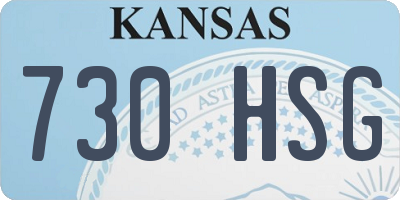 KS license plate 730HSG