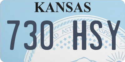 KS license plate 730HSY