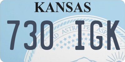 KS license plate 730IGK