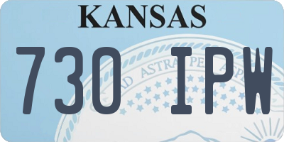 KS license plate 730IPW