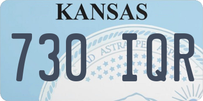 KS license plate 730IQR