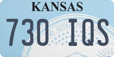 KS license plate 730IQS