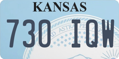 KS license plate 730IQW