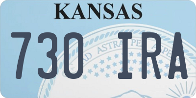 KS license plate 730IRA