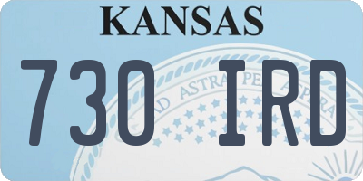 KS license plate 730IRD