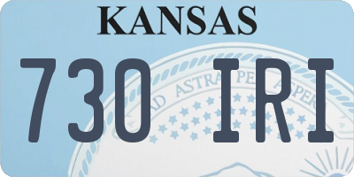 KS license plate 730IRI
