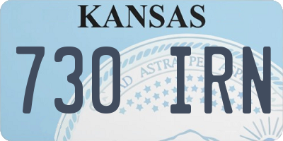 KS license plate 730IRN