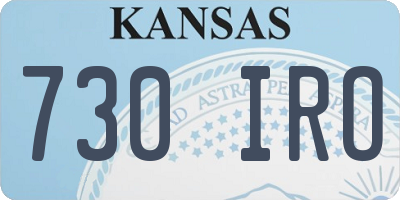 KS license plate 730IRO