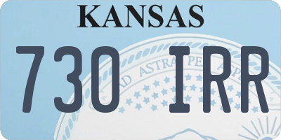 KS license plate 730IRR