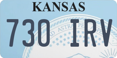 KS license plate 730IRV