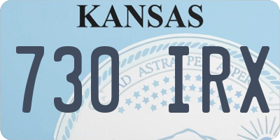 KS license plate 730IRX