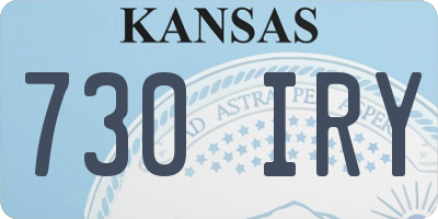 KS license plate 730IRY