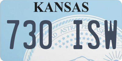 KS license plate 730ISW