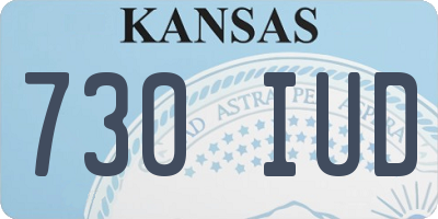 KS license plate 730IUD